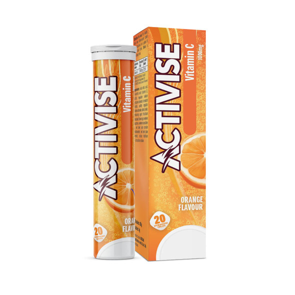 Activise vitamin c 1000mg effervescent tablets orange 20s