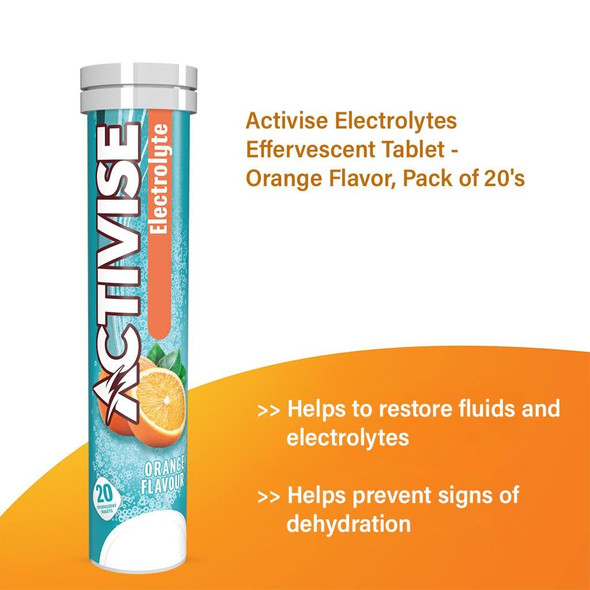 Activise Electrolyte Effervescent Tab Orange 20s