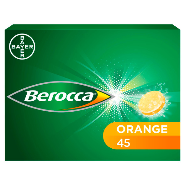 Berocca Vitamin C Effervescent Orange Flavour Tablets Pack of 45