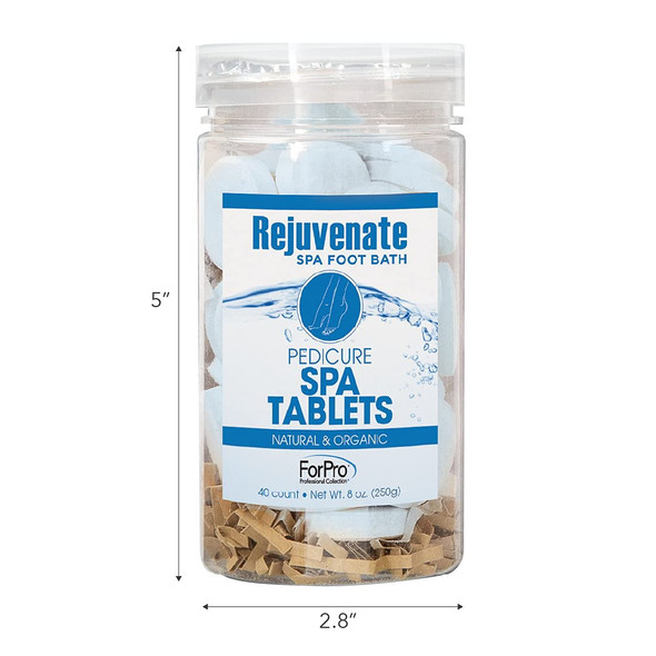 Rejuvenate Spa Foot Bath Pedicure Spa Tablets Organic Foot Soak Tablets For Softening Skin & Replenishing Moisture Ocean Breeze 40-Count