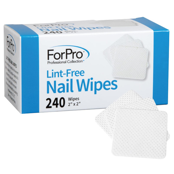 Forpro Professional Collection Lint- Nail Wipes 2' X 2' Non-Woven Fabric Nail Wipes For Nail Polish Removal White 240-Count