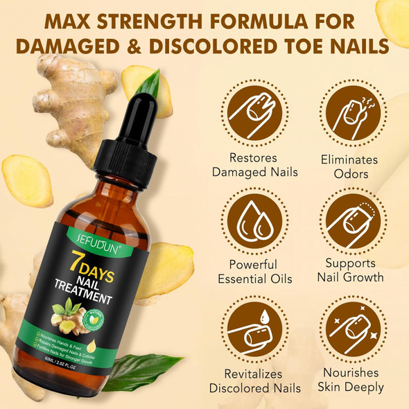 Ginger Nail Strengthener Serum 2Pack– Ginger-Infused Nail Repair Oil For Care Natural Nail And Strengthener Solution