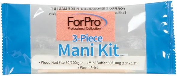 Forpro 3-Piece Mani Kit 100-Count Individually-Packed Manicure Set White Wood Nail File 80/100 Grit Orange Mini Buffer 80/100 Grit Wood Stick Forpro 3-Piece Mani Kit 100-Count Individually-Packed Manicure Set White Wood Nail File 80/100 Grit Orange Mini Buffer 80/100 Grit Wood Stick