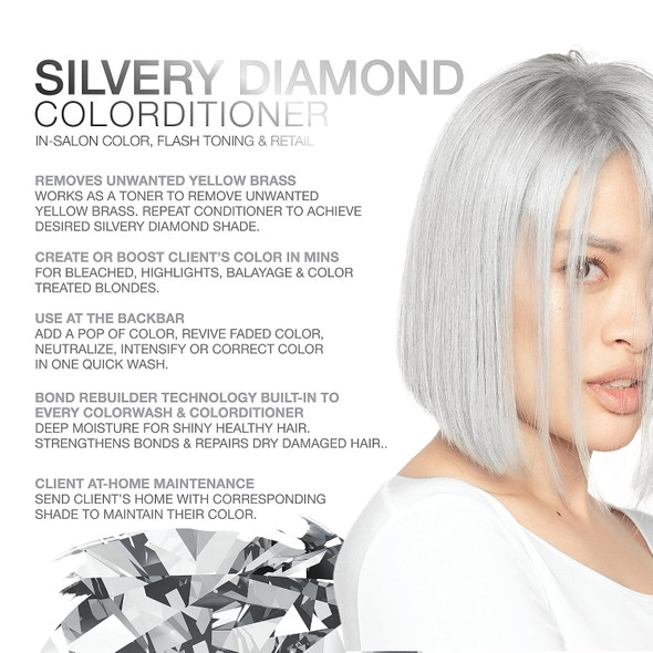 Celeb Luxury Colorwash Color Depositing Conditioner - Color Refresher Vegan Hair Dye Mask Bondfix Bond Rebuilder Gem Lites Silvery Diamond
