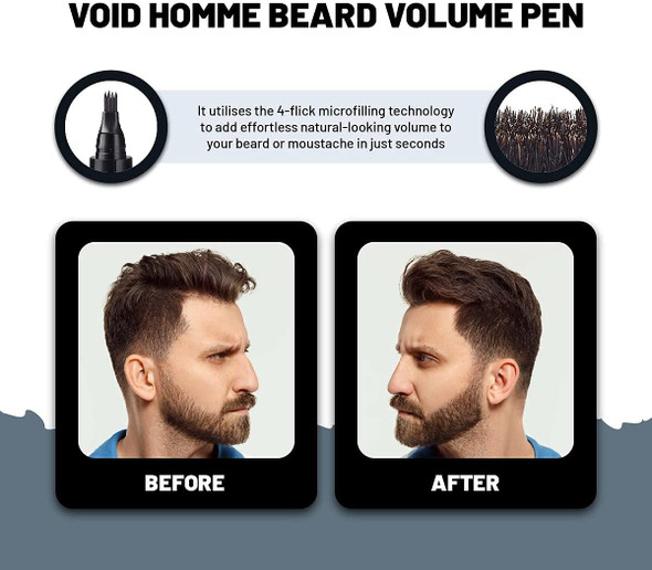 Beard Styling Pen Kit - Instant Beard Filler & Liner Pencil (Pack Of 4) For Waterproof Easy Beard Filling Shaping & Marking With Dark Brown Marker