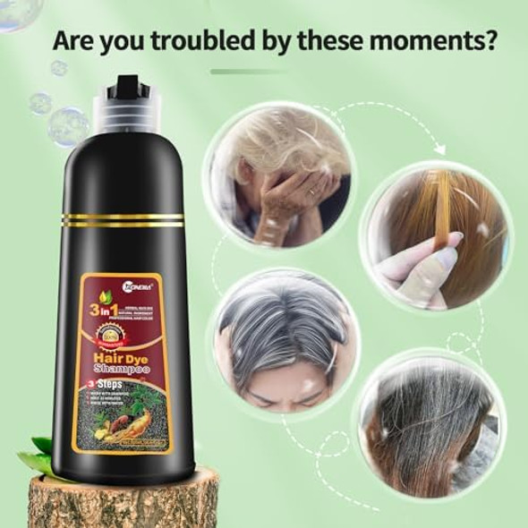 Hair Dye Shampoo Leorx 3 In 1 Brown Color Shampoo Hair Dye For Refresh Hair Instant Herbal Coloring Shampoo For Women&Men - Tintes Para El Cabello Profesional