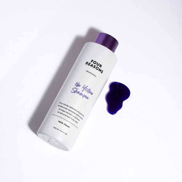 Four Reasons Purple Shampoo - Eliminates Brassy Tones In Blonde Platinum Gray Hair - Vegan & Cruelty- Toner - 10.15 Fl Oz