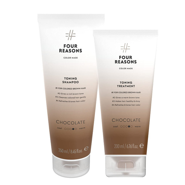 Color Mask Chocolate Brown Toning Bundle - 8.5 Fl Oz Shampoo & 6.8 Fl Oz Treatment - Vegan Cruelty-