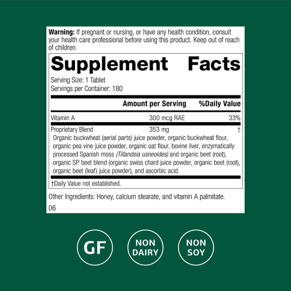 Standard Process Arginex - Whole Food Formula for Body Cleanse Organs - Liver Support and Kidney Health Supplement with Vitamin A, Oat Flour, Buckwheat and Ascorbic Acid - 180 Tablets