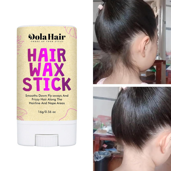 Dolahair Hair Wax Stick For Flyaways Kids Slick Pomade Stick And Hair Bun Maker Girls Hair Accessories (16G Wax Stick + Edge Gel)
