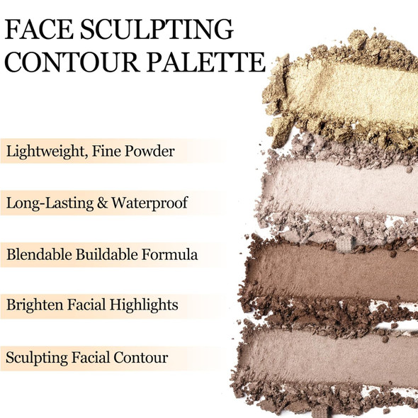 Erinde Cool Toned Contour Palette Taupe Grey Contour Powder For Fair Pale Light Cool Skin Tones Lightweight Ultra-Blendabled Multiuse Contouring Face Sculpting Bronzer Makeup 01 Gray Brown