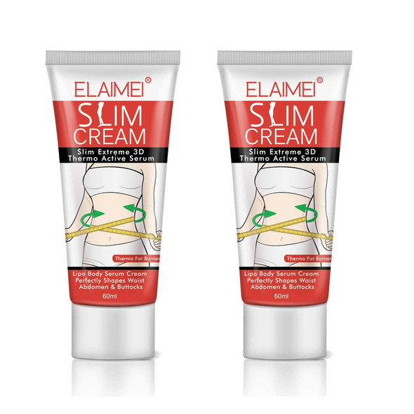 Hot Cream Extreme Cellulite Slimming & Firming Cream Body Fat Burning Massage Gel Weight Losing Hot Serum Treatment For Shaping Waist Abdomen And Buttocks (2Pcs)