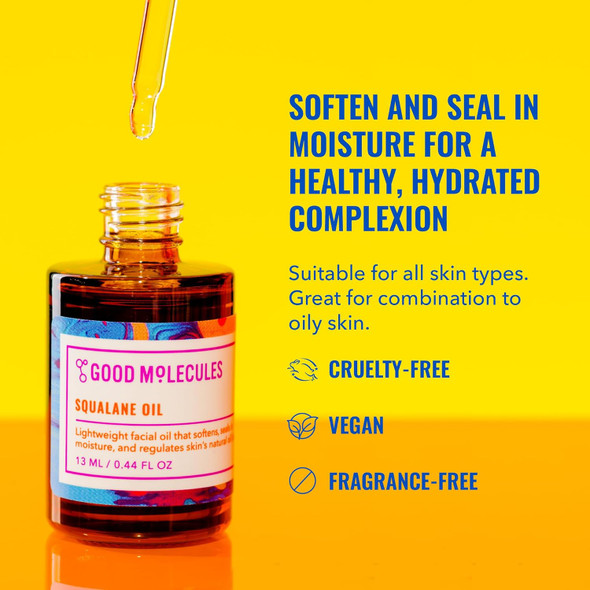 Good Molecules Squalane Oil - Moisturizer For Face Skin And Hair Plumping Firming Anti-Aging - Skincare For Face To Hydrate And Calm The Skin