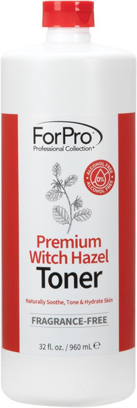 Forpro Premium Witch Hazel Toner Alcohol- Naturally Soothe Tone & Hydrate Skin Vegan Fragrance- 32 Fl Oz