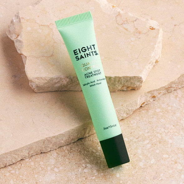 Eight Saints Quality Control Acne Treatment For Face Pimples And Zits With 2% Bha Salicylic Acid Natural And Organic Acne Spot Treatment Fast Acne Relief 0.5 Oz