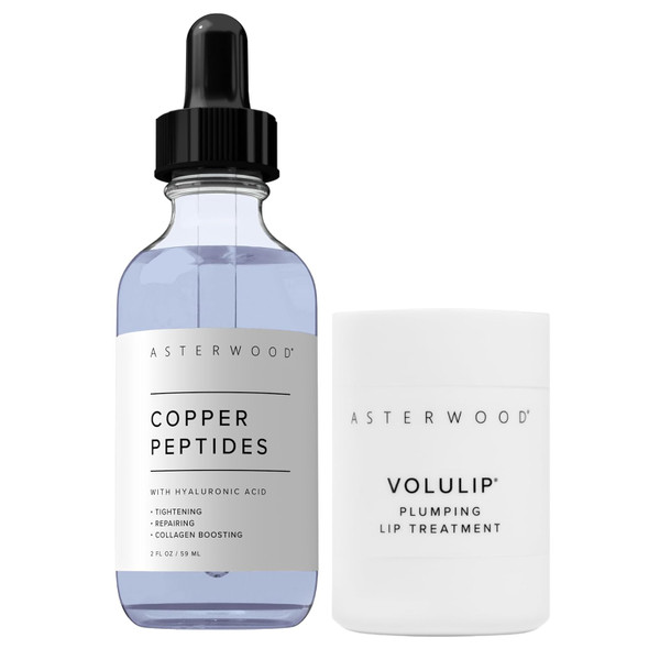 Asterwood Copper Peptides Serum 2 Oz + Lip Treatment