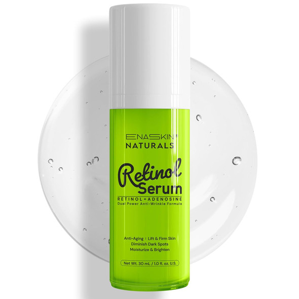 Enaskin Naturals Retinol Serum For Face: Anti-Wrinkle Filler For Deep Wrinkles Dark Spot & Neck Firming With Hyaluronic Acid 1 Fl Oz