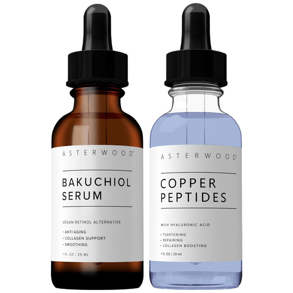 Asterwood Bakuchiol Serum 1 Oz + Copper Peptides Serum 1 Oz