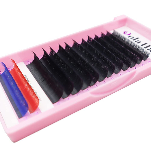 Dolahair Eyelash Extension D Curl 0.05Mm Thickness 8-15 Mm Mixed Lengths C/Cc/D/Dd Curl Self-Fanning Lashes Volume Lashe Trays Easy Fanning Lash Trays Supplies 14 Lines Plus 2