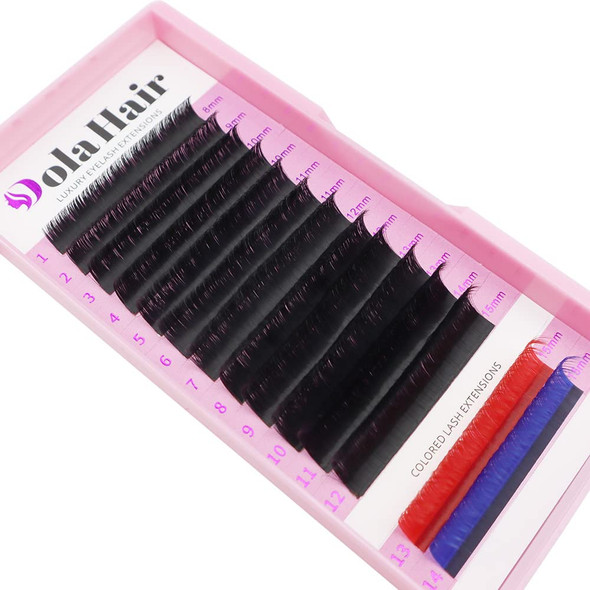 Dolahair Eyelash Extension D Curl 0.05Mm Thickness 8-15 Mm Mixed Lengths C/Cc/D/Dd Curl Self-Fanning Lashes Volume Lashe Trays Easy Fanning Lash Trays Supplies 14 Lines Plus 2