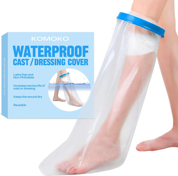 Komoko Cast Covers For Shower Leg Leg Cast Cover For Showering Waterproof Cast Shower Cover Leg Reusable Keeps Wounds Dry Cast Protector For Shower Leg Adult For Surgery Leg Ankle Foot Knee