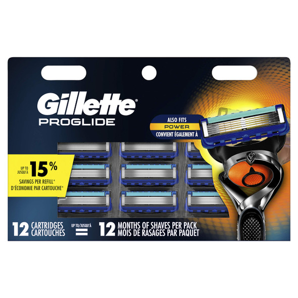 Gillette ProGlide Men's Razor Blade Cartridges, 12 Refills