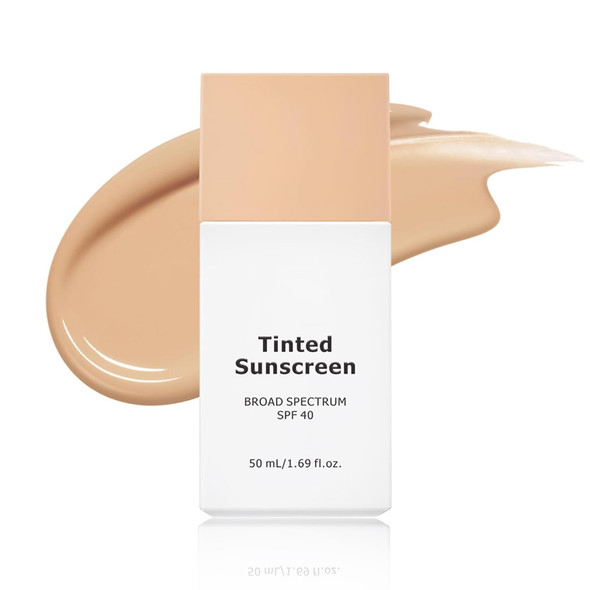INSKIN Tinted Sunscreen for Face  Daily Tinted Sunscreen SPF 40 Natural Coverage Sun Cream with Zinc Oxide Makeup Primer Lightweight Makeup Non Greasy UVA UVB Protection Hydrating（Light）