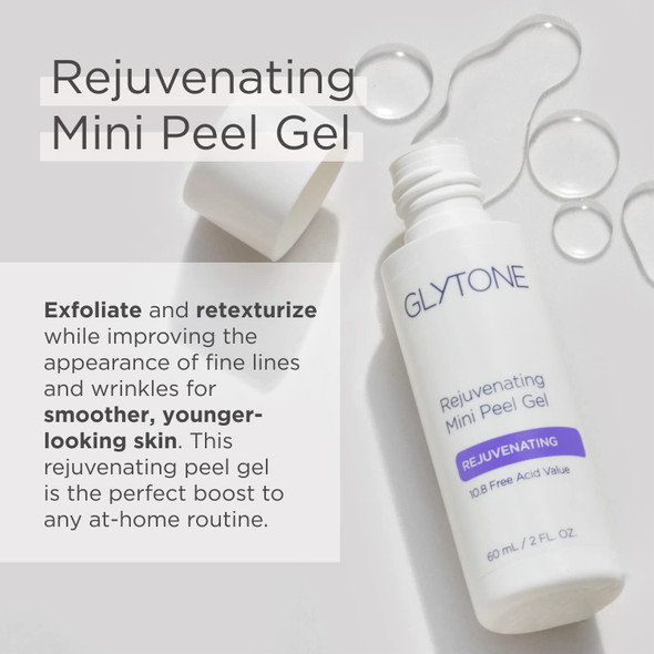Glytone Rejuvenating Mini Peel Gel  Face Exfoliator with 10.8% FAV Glycolic Acid  Peeling Gel for Face Retexturizes and Reduces Fine Lines and Wrinkles  Dead Skin Remover Chemical Peel  2 fl oz