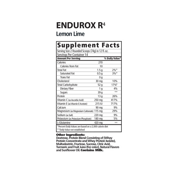 PacificHealh  Endurox R4 14 Servings (Lemon Lime)