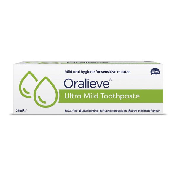 Oralieve Ultra Mild Toothpaste - SLS-Free Dry Mouth Toothpaste Fluoride & Xylitol Formula -75ml