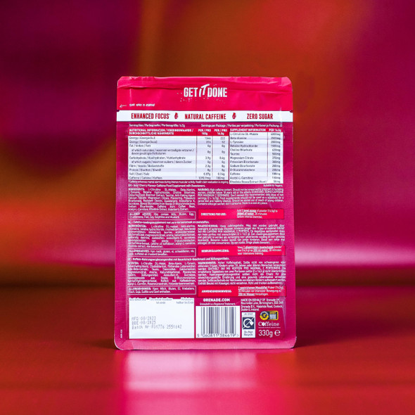 Grenade High Caffeine Pre Workout Powder with Natural Caffeine Citrulline Beta Alanine Tyrosine & Betaine 20 Servings- Cherry Bomb 330 g