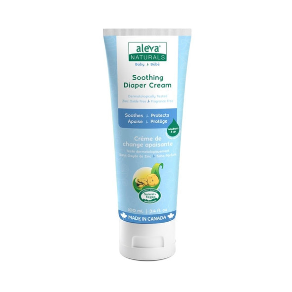 Aleva Naturals Soothing Baby Diaper Cream for Newborn and Toddlers Fragrance-Free Organic Shea Butter Aloe Vera Calendula Extracts and Sensitive Skin Friendly - 3.4 Fl Oz