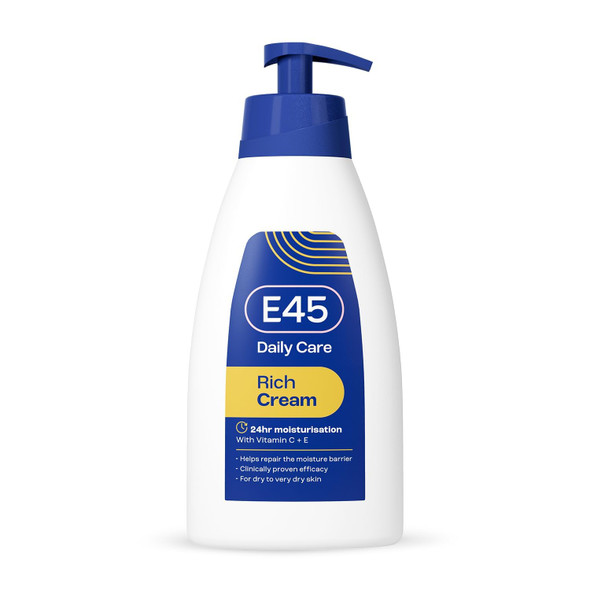 E45 Rich 24 Hour Fast Absorption Deep Nourishing Moisturisation Cream 400ml