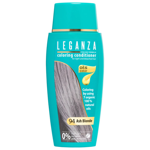 Leganza Coloring Conditioner Color 94 Ash Blonde with 7 natural oils ammonia and Paraben Free