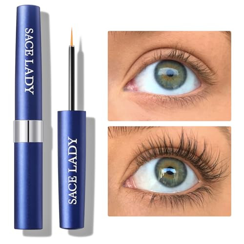 Sace Lady Eyelash Growth Serum For Longer Thicker And Fuller Lashes Lash & Brow Enhancing Serum With Natural & Gentle Formula No Darken Eyelids Eyelash Extensions 3Ml