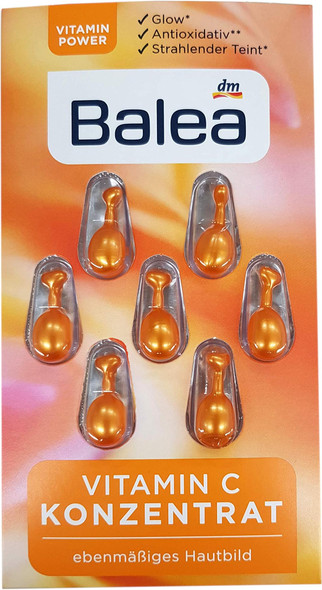 Balea 3 x Vitamin C Concentrate 3 x 7 Capsules 21 ApplicationsGerman Product Balea 3 x Vitamin C Concentrate 3 x 7 Capsules 21 ApplicationsGerman Product