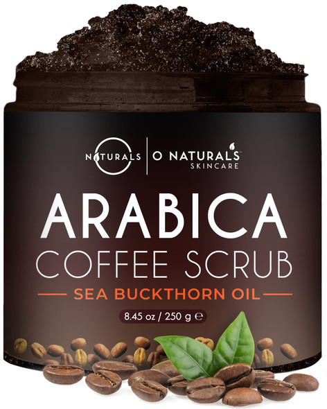 O Naturals Arabica Coffee Exfoliating Body Scrub Exfoliator - Anti Cellulite Dead Sea Salt Coffee Scrub For Face Body Legs & Foot Best Body Exfoliator & Cellulite Remover - Coffee Body Scrub