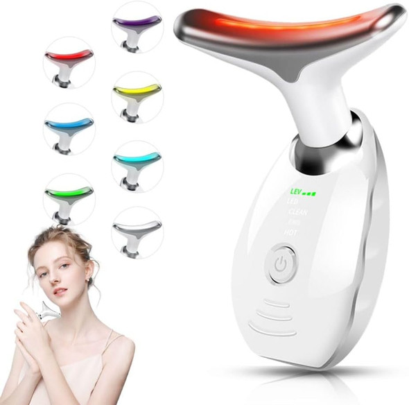 Bestechy Facial Beauty Device Portable Facial Skin Care Tools Based On Led Thermal Vibration Technology 7 Color Led Face And Neck Beauty Device For Home Use