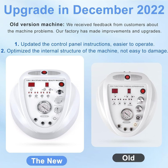 Mcwdoit 5 In 1 Micro Diamondermabrasion Machine Mcwdoit Facial Machine 68Cmhg Professional Home Use Skin Care
