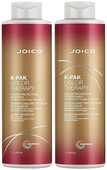 Joico K-Pak Color Therapy Shampoo 1000 Milliliter and Conditioner 1000 Milliliter Duo