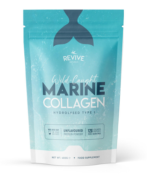 Revive Naturals Marine Collagen Powder 400g ~ Wild Caught Whitefish ~ Supports Bone Health & Muscle Growth ~ Type I Hydrolyzed Collagen Peptides ~ Halal Certified ~ by Revive Naturals