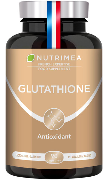 Laboratoires Nutrimea Glutathione - Reduced to 98% - Formula with Precursors Including NAC + Vitamin C - Boosts Immunity Antioxidant Anti-ageing Brighter Skin - 90 Vegan Capsules - Nutrimea - Made in France