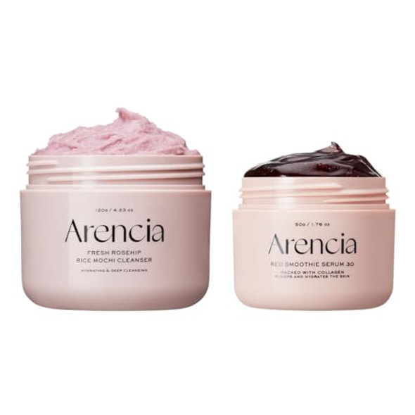 Arencia Pore Perfection & Firming Duo With Rosehip Rice Mochi Cleanser & Overnight Red Smoothie Serum 30