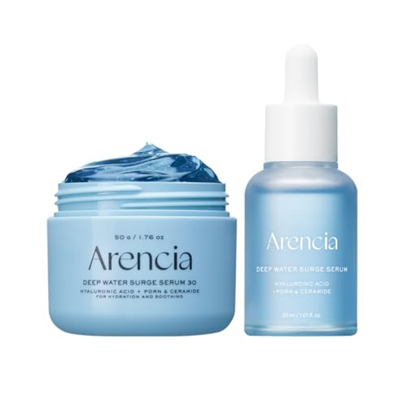 Arencia Deep Water Serum Duo For Glass Skin With Cica Pdrn, Hyaluronic Acid, Ceramide, Panthenol