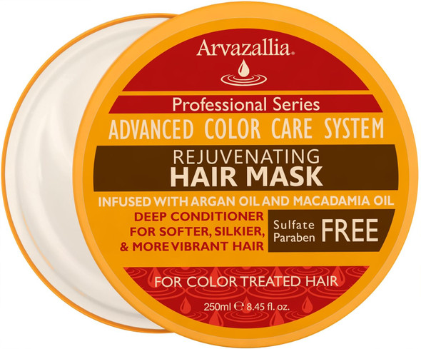 Arvazallia Rejuvenating Hair Mask And Deep Conditioner For Color Treated Hair With Argan Oil And Macadamia Oil Sulfate  & Paraben