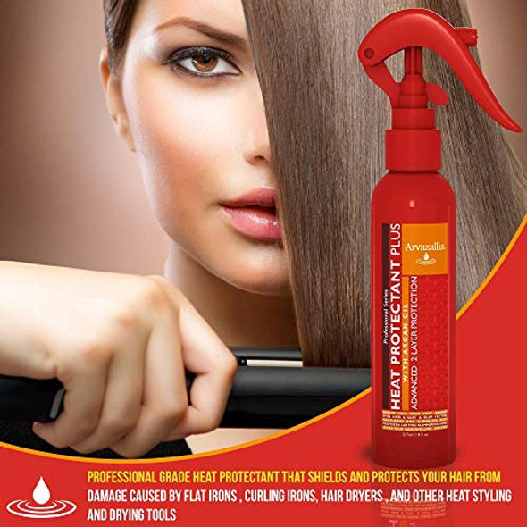 Arvazallia Heat Protectant, Protein Hair Mask, And Argan Oil Hair Treatment Bundle - Ultimate Hair Care For Heat Damage Protection, Repair, And Strengthening