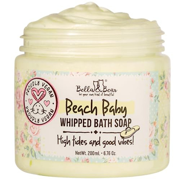 Bella & Bear Beach Baby Whipped Bath Soap And Shave Cream - Body Wash Soap Moisturiser - Sls , Paraben , Cruelty-, Body Care Bath Stuff For Women