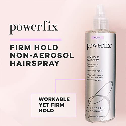 Brocato Powerfix Firm Hold Hairspray, 8.5 Oz  Volumizing Hairspray Adds Texture & Locks In Curls Without Flaking Or Buildup  Texturizing Hair Spray Product Add Shine & Volume For Sexy Hairstyles