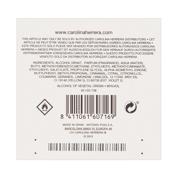 Carolina Herrera Ch Fragrance For Women - Fresh Floral Amber Scent - Top Notes Of Bergamot, Orange, Grapefruit And Juicy Melon - Floral Heart Notes - Ends With Tasty Base Notes - Edt Spray - 1.7 Oz