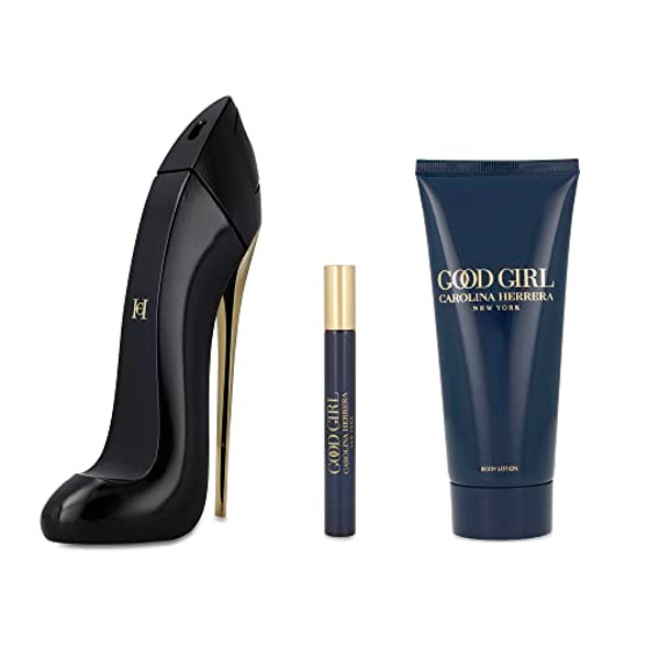 Carolina Herrera Good Girl 3-Piece Set For Women (2.7 Oz Eau De Parfum Spray + 3.4 Oz Body Lotion + 0.33 Oz Travel Spray) Carolina Herrera Good Girl 3-Piece Set For Women (2.7 Oz Eau De Parfum Spray + 3.4 Oz Body Lotion + 0.33 Oz Travel Spray)
